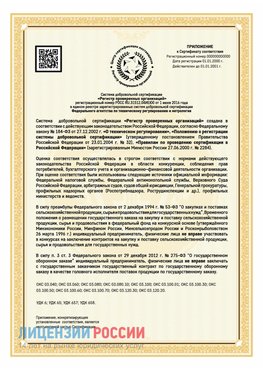 Приложение к сертификату для ИП Палласовка Сертификат СТО 03.080.02033720.1-2020